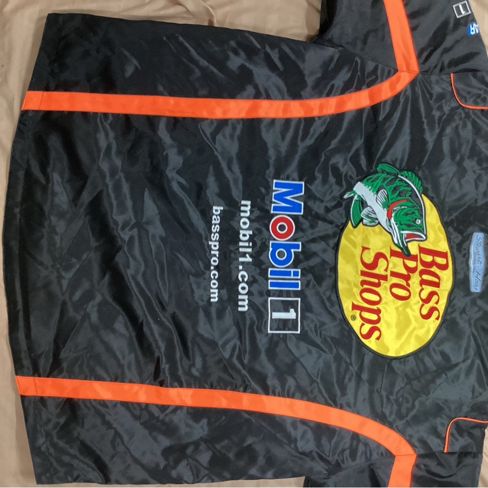 Tony Stewart #14 Bass Pro Shops Mobil 1 Racing Jacket - Black & Orange - Picture 7 of 12